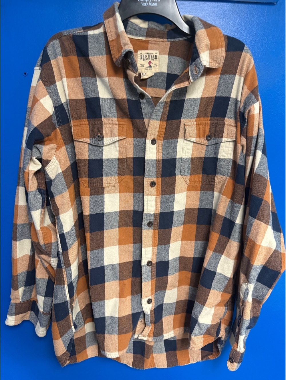 RedHead Heavyweight Cotton Flannel Shirt Mens XL Plaid Long Sleeve Button Down